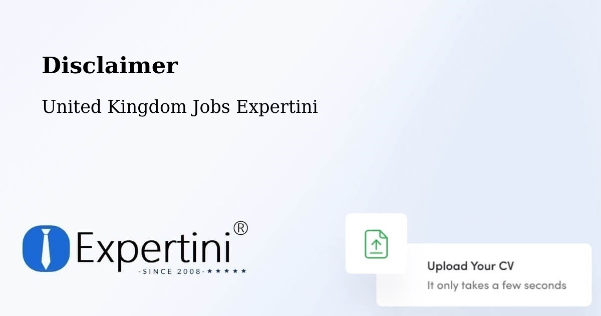 Disclaimer – Belper - United Kingdom Jobs Expertini